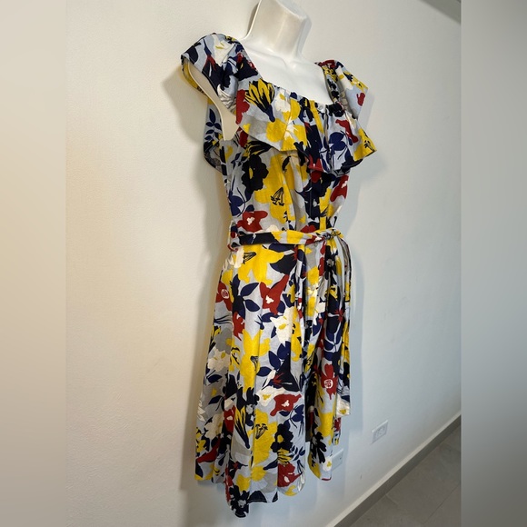 ZARA Z1975 Denim - Off shoulder dress with floral print (L) - EUC - Picture 4 of 13